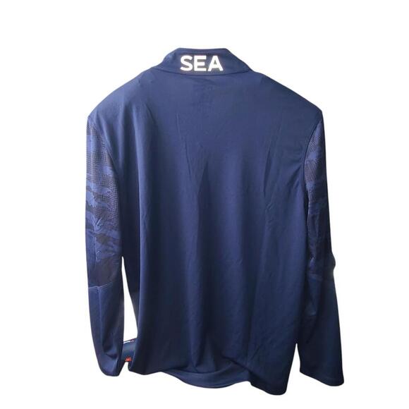 Fanatics Seattle Seahawks Quarter-Zip Pullover - Navy Blue Size XL - Picture 5 of 6